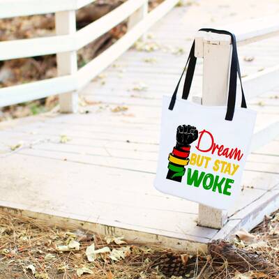Stay Woke Tote Bag, Juneteenth 2022 Gifts, Juneteenth Tote Bag