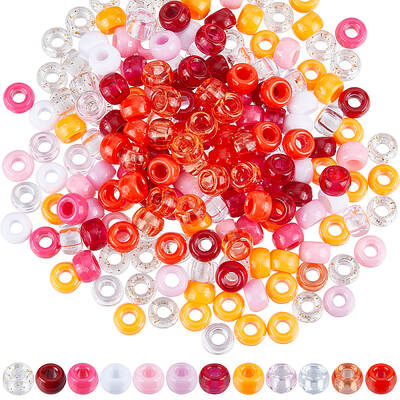 1200 Pcs 12 Colors Transparent Plastic Beads