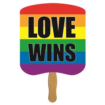 100 Custom Love Wins - Paper Board & Wood Handle