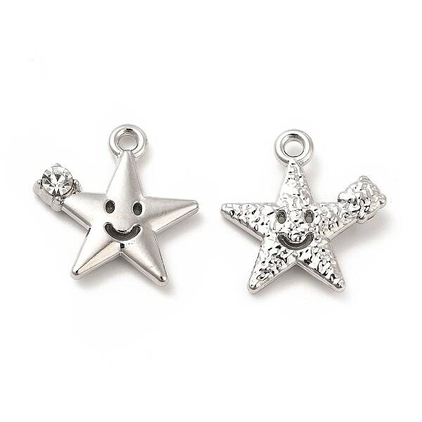 Rack Plating Alloy Rhinestone Pendants