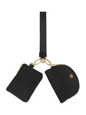 Women's 2 in 1 Bimetal Ring Design Wristlet, 2025 New Style Casual Solid Color Zipper Wristlet, Fashionable Wallet for Worki...