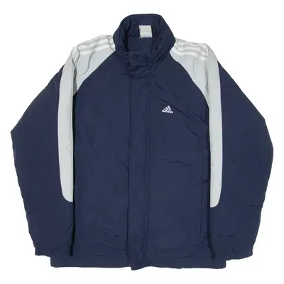 ADIDAS Insulated Mens Coat Blue Nylon Hooded S