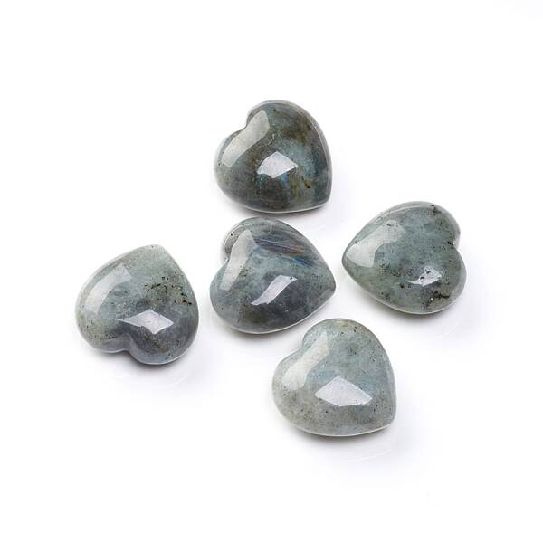 Natural Labradorite Heart Love Palm Worry Stone