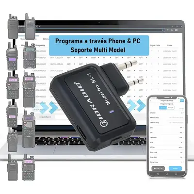 Walkie Talkie Radio Wireless Programmer Compact and Lightweight Phone APP & Computer Fast Programming, Replace Programming Ca...