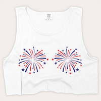 4th Of July Shirt Crop Tank Top - Firework Boobs