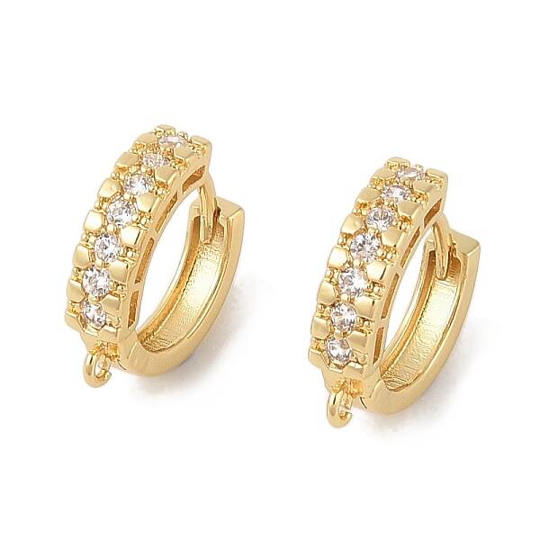Brass with Cubic Zirconia Hoop Earrings Finding