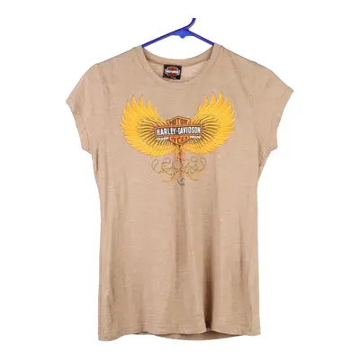 Farmington Hills, Michigan Harley Davidson Graphic T-Shirt - Large Brown Cotton Blend