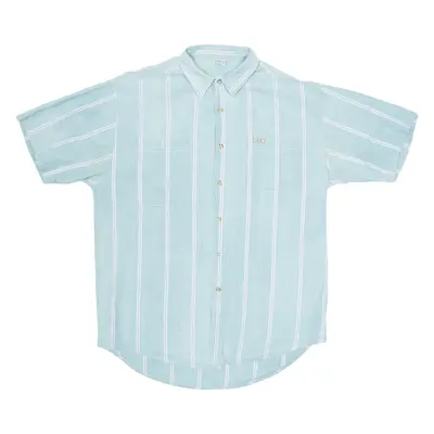 ESTABLISHED Mens Shirt Blue Striped L