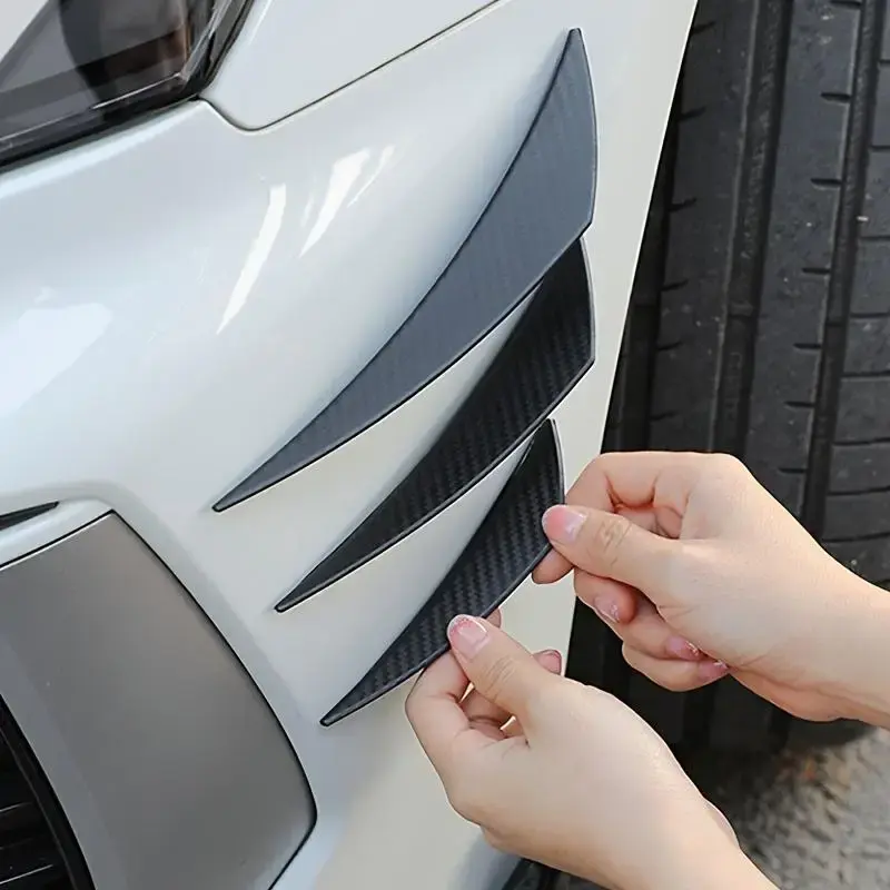 Car Modified Front Bumper Stickers, 6 Counts Universal Self-adhesive Car Body Protector, Durable & Flexible Anti-scratch Acce...