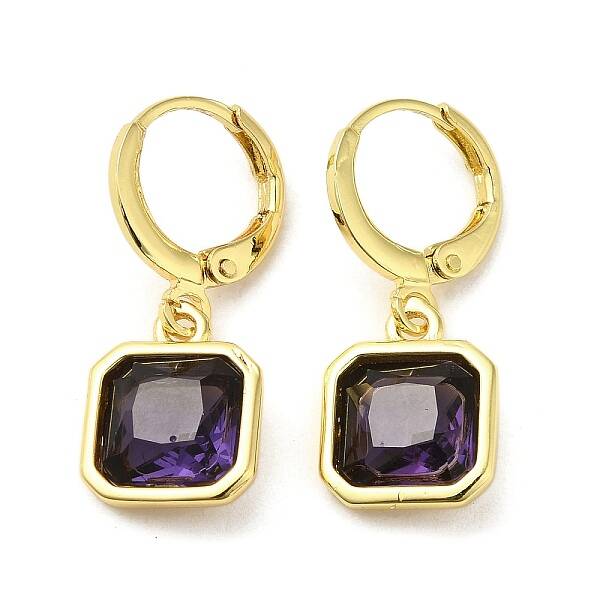 Real 18K Gold Plated Brass Dangle Leverback Earrings