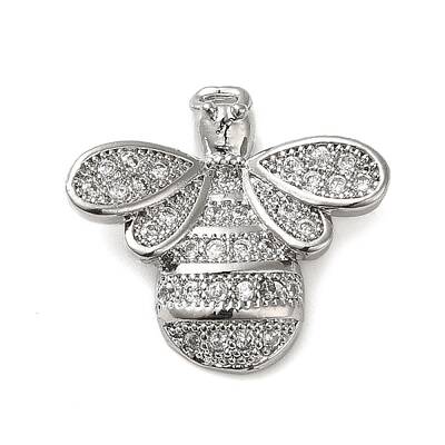 Brass Micro Pave Clear Cubic Zirconia Pendants