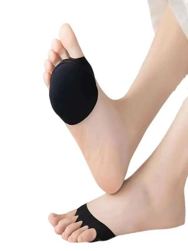 1 Pair Fashion Ice Silk Anti-wear Feet Five Finger Socks, Breathable Anti-slip Foot Pad for Women's Shoes, All-match Sole San...