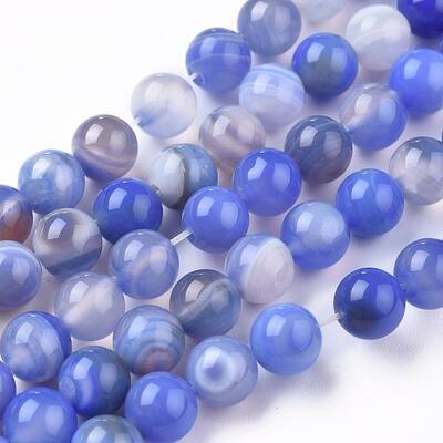 Natural Striped Agate/Banded Agate Beads Strands