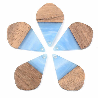 Opaque Resin & Walnut Wood Pendants