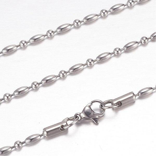Tarnish Resistant 304 Stainless Steel Ball Chain Necklaces