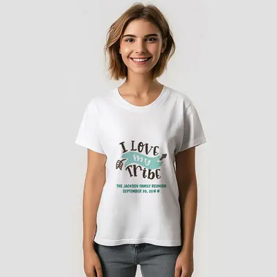 Custom I Love My Tribe Family Reunion T-Shirt