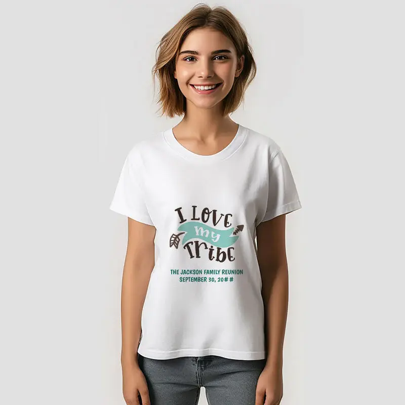 Custom I Love My Tribe Family Reunion T-Shirt
