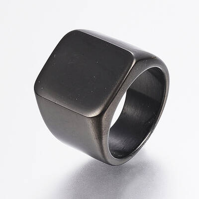 304 Stainless Steel Signet Band Rings for Men