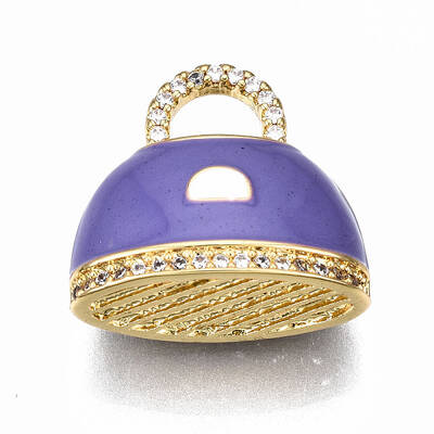Brass Micro Pave Cubic Zirconia Enamel Pendants
