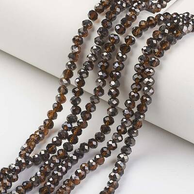 Electroplate Transparent Glass Beads Strands