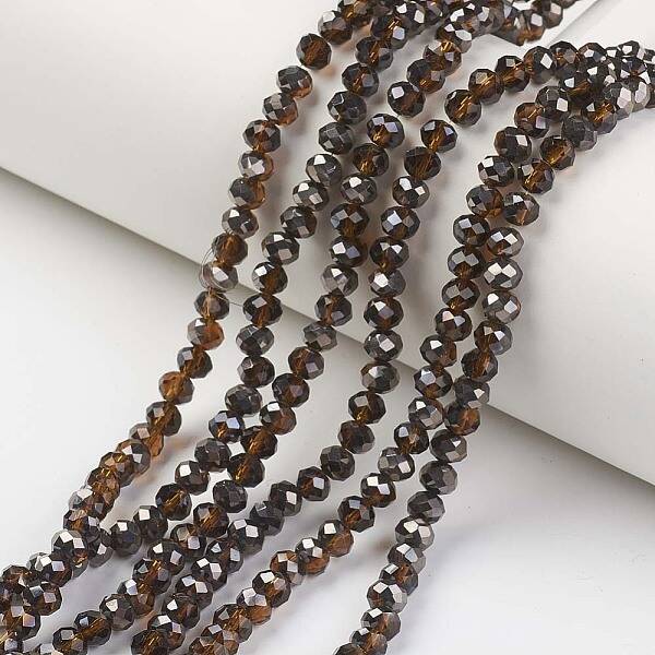 Electroplate Transparent Glass Beads Strands