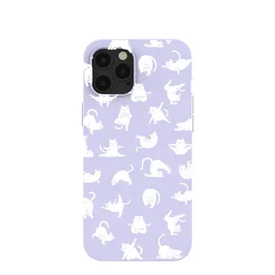 Lavender Yoga Cat iPhone 12 Pro Max Case