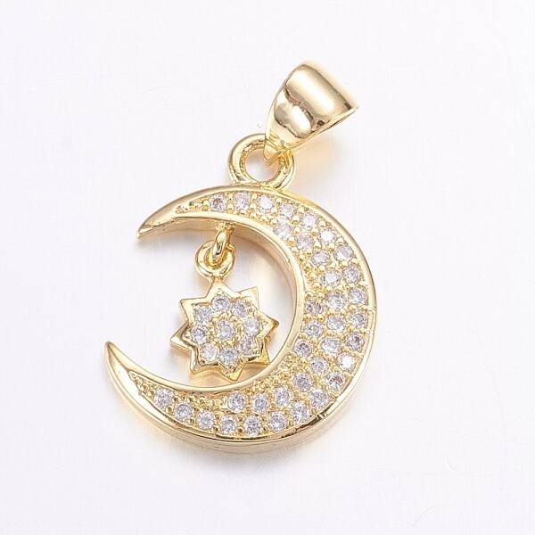 Brass Micro Pave Cubic Zirconia Pendants