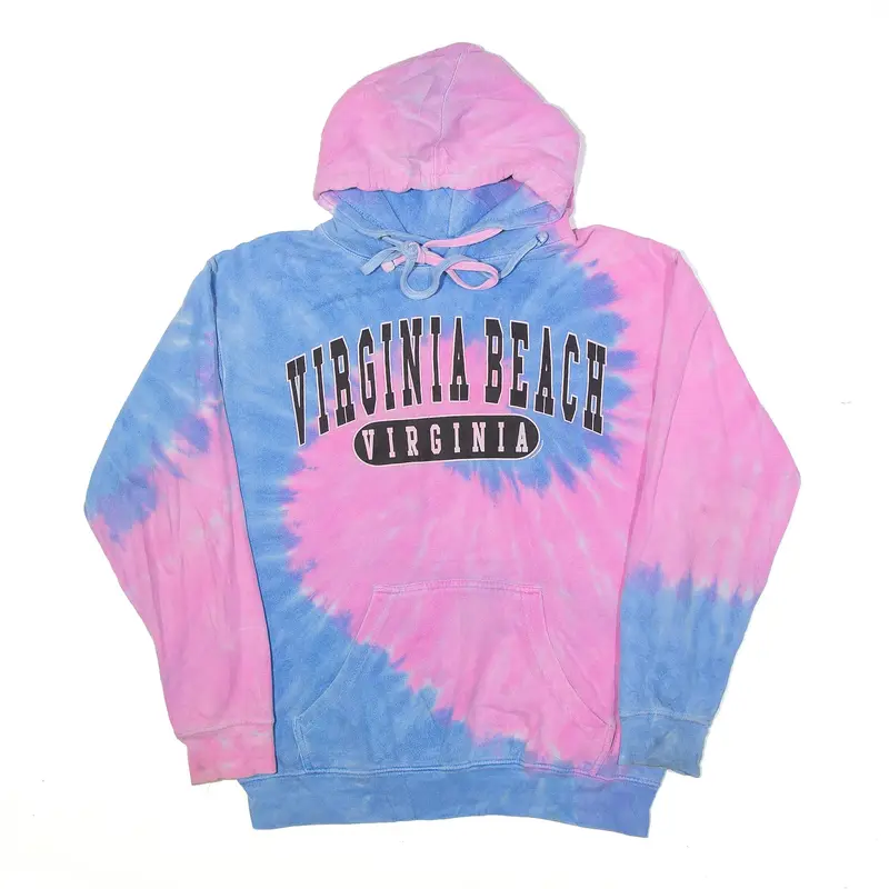 SUNSATIONS Tie Dye Virginia Beach Hoodie Pink Pullover Womens S