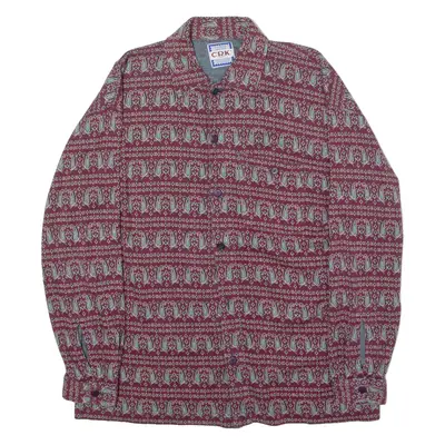 CRK Mens Shirt Red 90s Paisley Long Sleeve ONE SIZE
