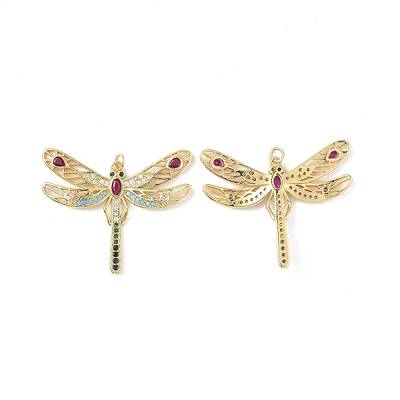 Brass Micro Pave Colorful Cubic Zirconia Pendants