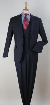 Apollo King Men's 100% Wool 3pc Suit Flat Front Pants   Shop Now!