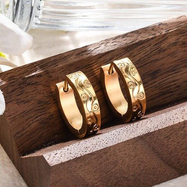 304 Stainless Steel Polishing effect Hoop Earrings