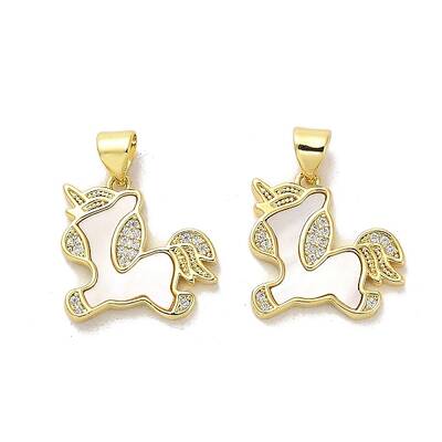 Brass Micro Pave Clear Cubic Zirconia Pendants