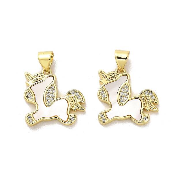 Brass Micro Pave Clear Cubic Zirconia Pendants