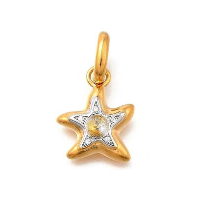 Brass Micro Pave Cubic Zirconia Pendants