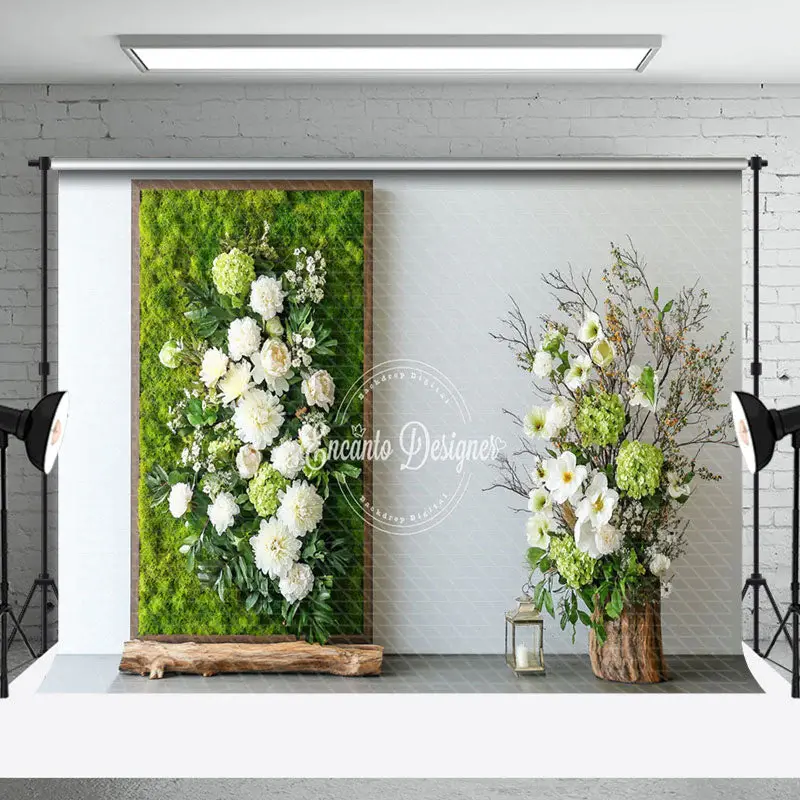Fine Art Spring Greenery Floral Photography Backdrop - Aperturee