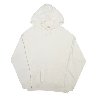 REEBOK Mens Cream Hoodie L