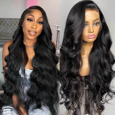 Pre-bleached Knots Body Wave Full 13x4 HD Lace Frontal Human Hair Wigs