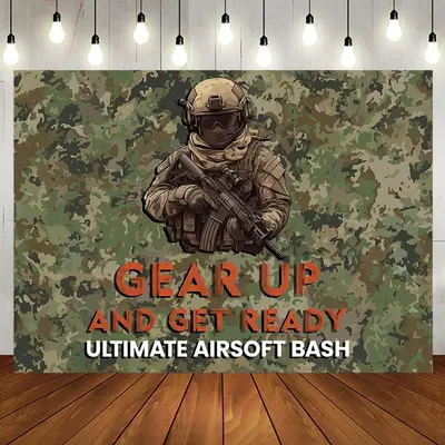 Aperturee Camouflage Soldier Ultimate Airsoft Bash Backdrop - Aperturee