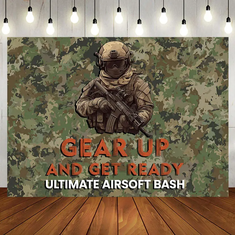 Aperturee Camouflage Soldier Ultimate Airsoft Bash Backdrop - Aperturee