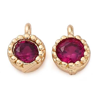 Brass Micro Pave Cubic Zirconia Charms