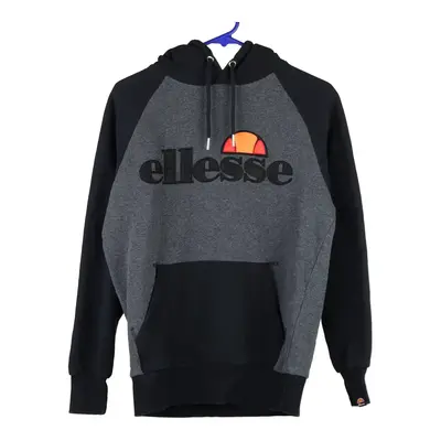 Ellesse Spellout Hoodie - Small Grey Cotton Blend