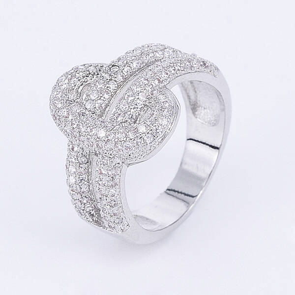 Brass Micro Pave Cubic Zirconia Finger Rings