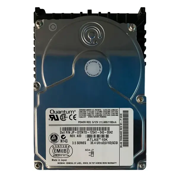 072NTD Dell 36GB Ultra-320 SCSI 10000 3.5-inch Hard Drive