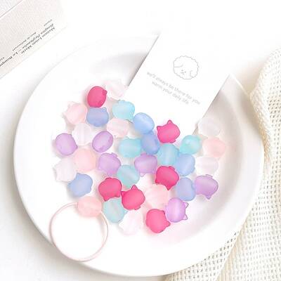 Rubberized Style Transparent Acrylic Beads
