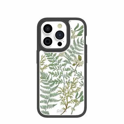 Clear Herbarium iPhone 15 Pro Case With Black Ridge