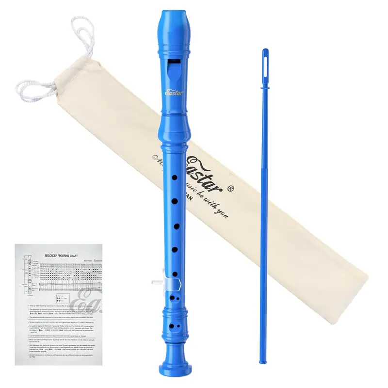 Eastar Soprano Recorder Instrument for Kids Beginners, German Fingering C Key Recorder Instrument 3 Piece with Cleaning Kit, ...