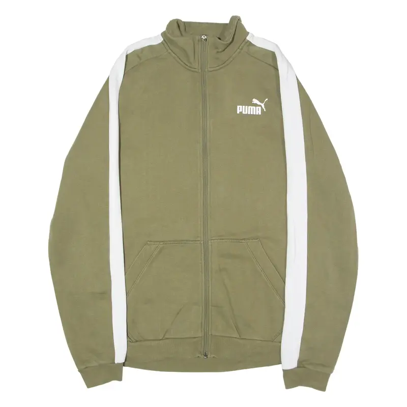 PUMA Mens Track Jacket Green Jersey L