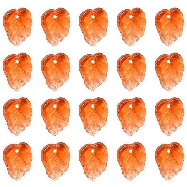 Autumn Theme Two-Tone Transparent Glass Charms
