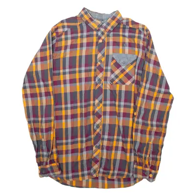 BENCH Mens Flannel Shirt Orange Check L